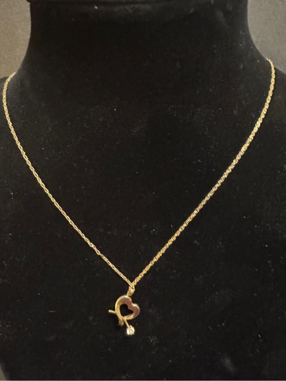 Vintage Princess Pride Creations 14KT Gold Filled Heart and Asrow Pendant PPC